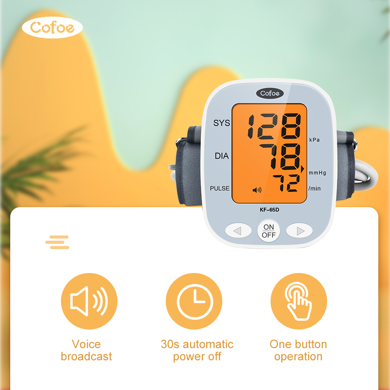 KF-65D automático automático Monitor de pressão arterial digital (tipo de braço)